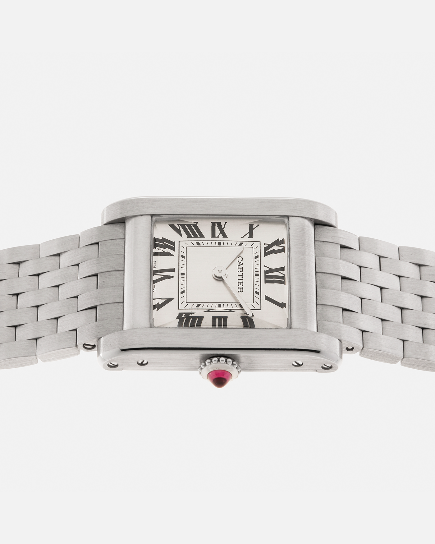 Brand: Cartier
Year: 2023
Model: Privé Tank Normale, Limited to 100 Pieces in this Configuration
Reference Number: CRWGTA0111
Limited Edition Number: 99/100
Material: Platinum 950
Movement: Cartier Cal. 070 MC, Manual-Winding
Case Dimensions: 32.6mm (Including Lugs) x 25.7mm x 6.85mm
Lug Width: 19mm
Bracelet: Cartier Platinum 950 Brick Bracelet with Clasp