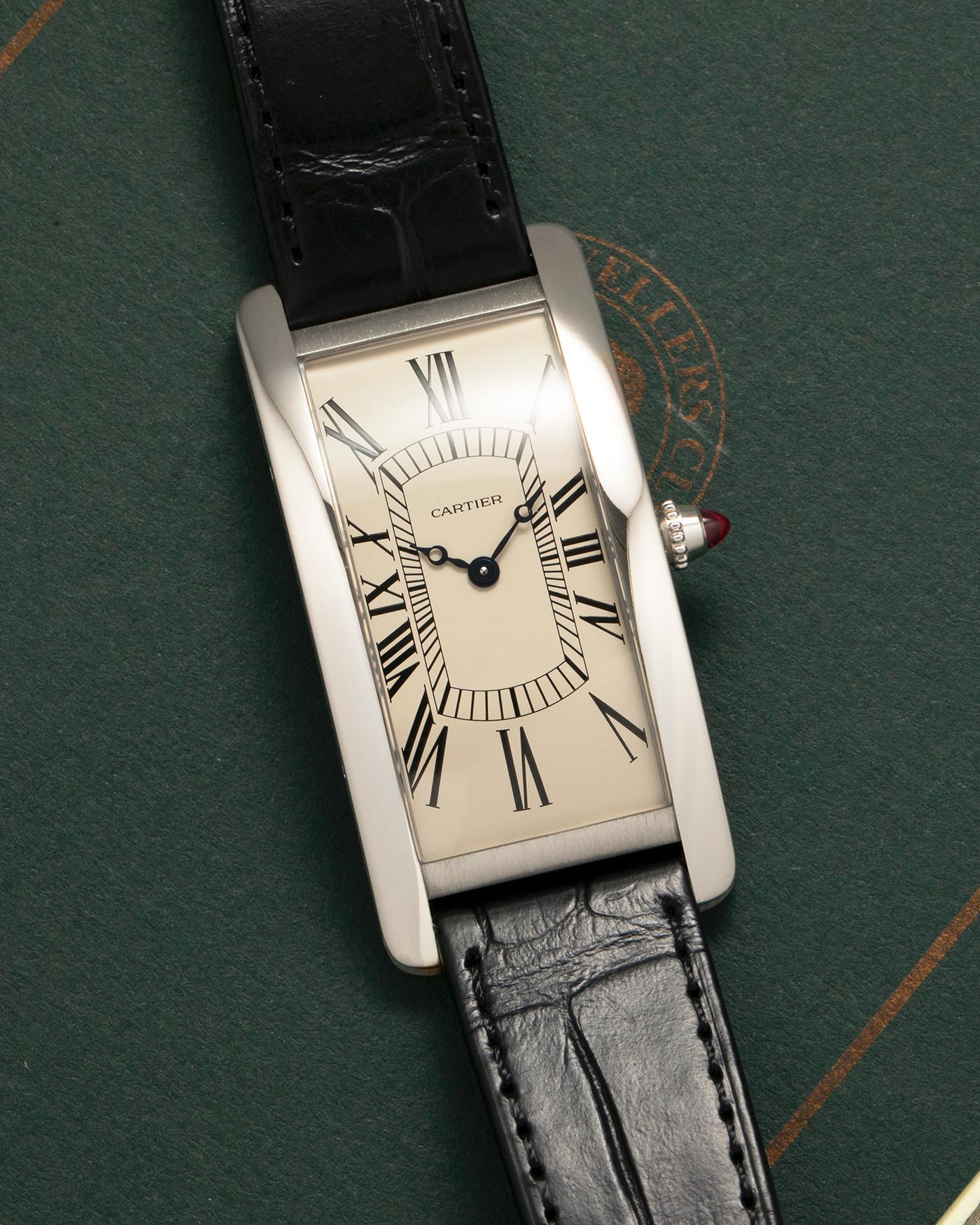 Brand: Cartier
Year: 2024
Model: Tank Cintrée Les Rééditions, Limited to 150 pieces
Reference: WGTA0193
Material: Platinum 950 
Movement: Cartier Cal. 9780 MC (Jaeger LeCoultre Cal. 849), Manual-Winding
Case Dimensions: 46mm (Including Lugs) x 23 mm
Lug Width: 16mm
Strap: Cartier Black Alligator Leather Strap with Signed Platinum 950 Tang Buckle