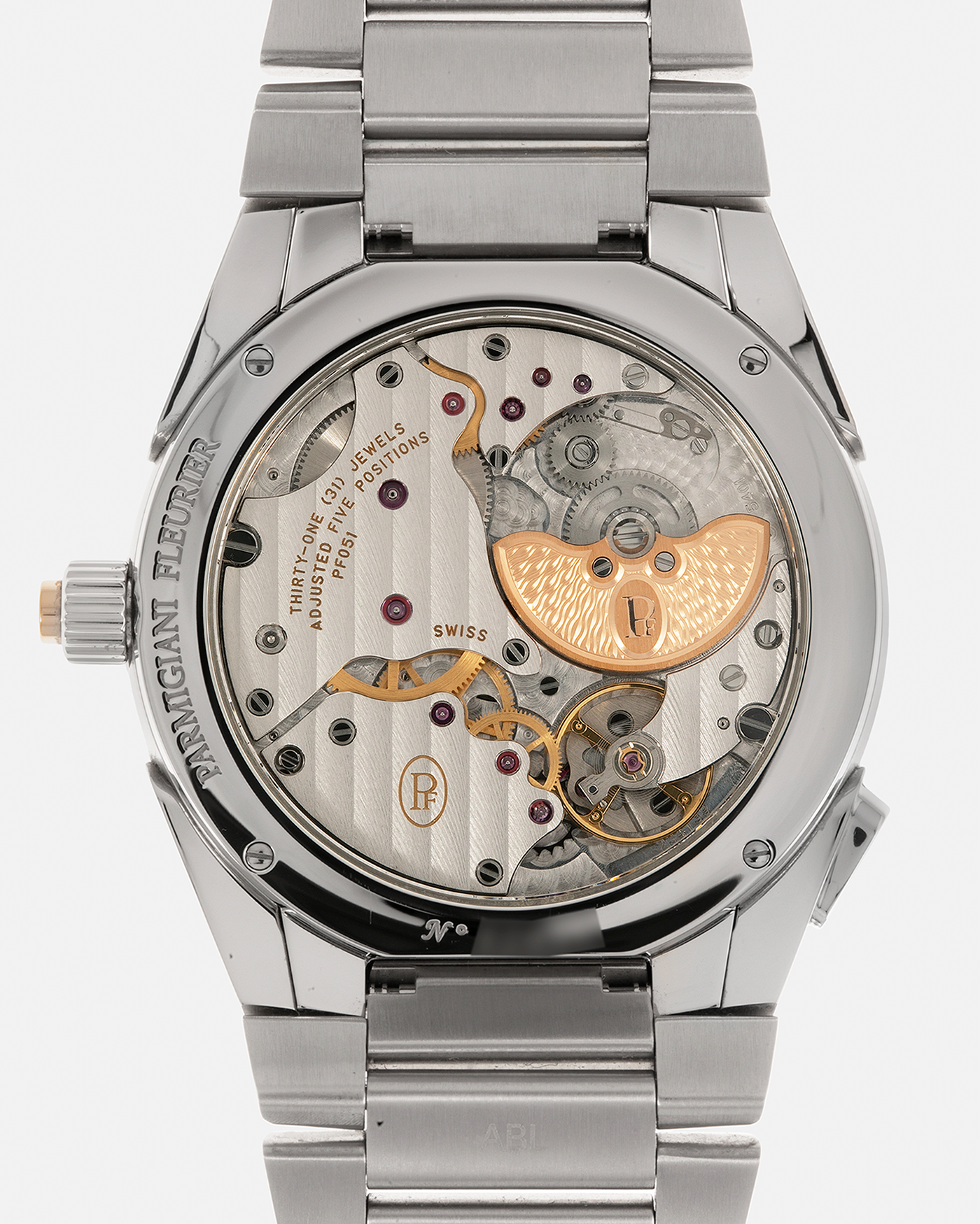 Brand: Parmigiani Fleurier Year: 2023 Model: Tonda PF GMT Rattrapante Case Material: Stainless Steel, 18-carat Rose Gold Micro-Rotor, Hour Hand and Crown Pusher Movement: Parmigiani Fleurier Cal. PF 051 Micro-Rotor, Self-Winding Case Dimensions: 40mm x 10.4mm Bracelet: Parmigiani Fleurier Integrated Stainless Steel Bracelet with Signed Deployant Clasp