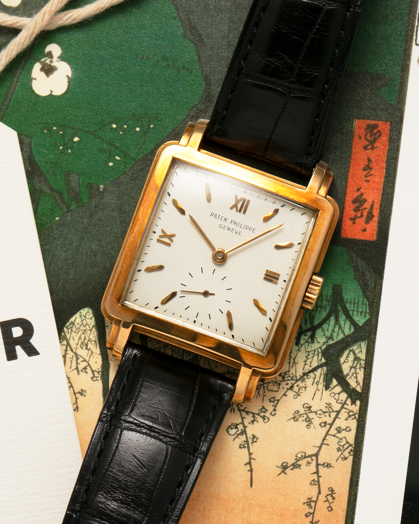 Brand: Patek Philippe
Year: 1950s
Reference: 2436
Material: 18-carat Yellow Gold
Movement: Patek Philippe Cal. 10-200, Manual-Winding
Case Diameter: 30.5mm x 10mm (Lug-to-Lug 40.5mm)
Lug Width: 18mm
Strap: Dark Brown Alligator Leather Strap with ‘PPC’ Signed 18-carat Yellow Gold Tang Buckle