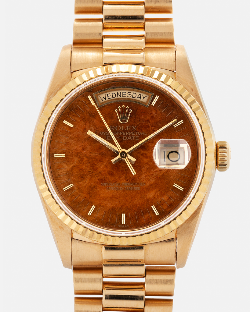 Rolex Day Date 18038 Burl Wood Dial President Watch | S.Song Vintage ...