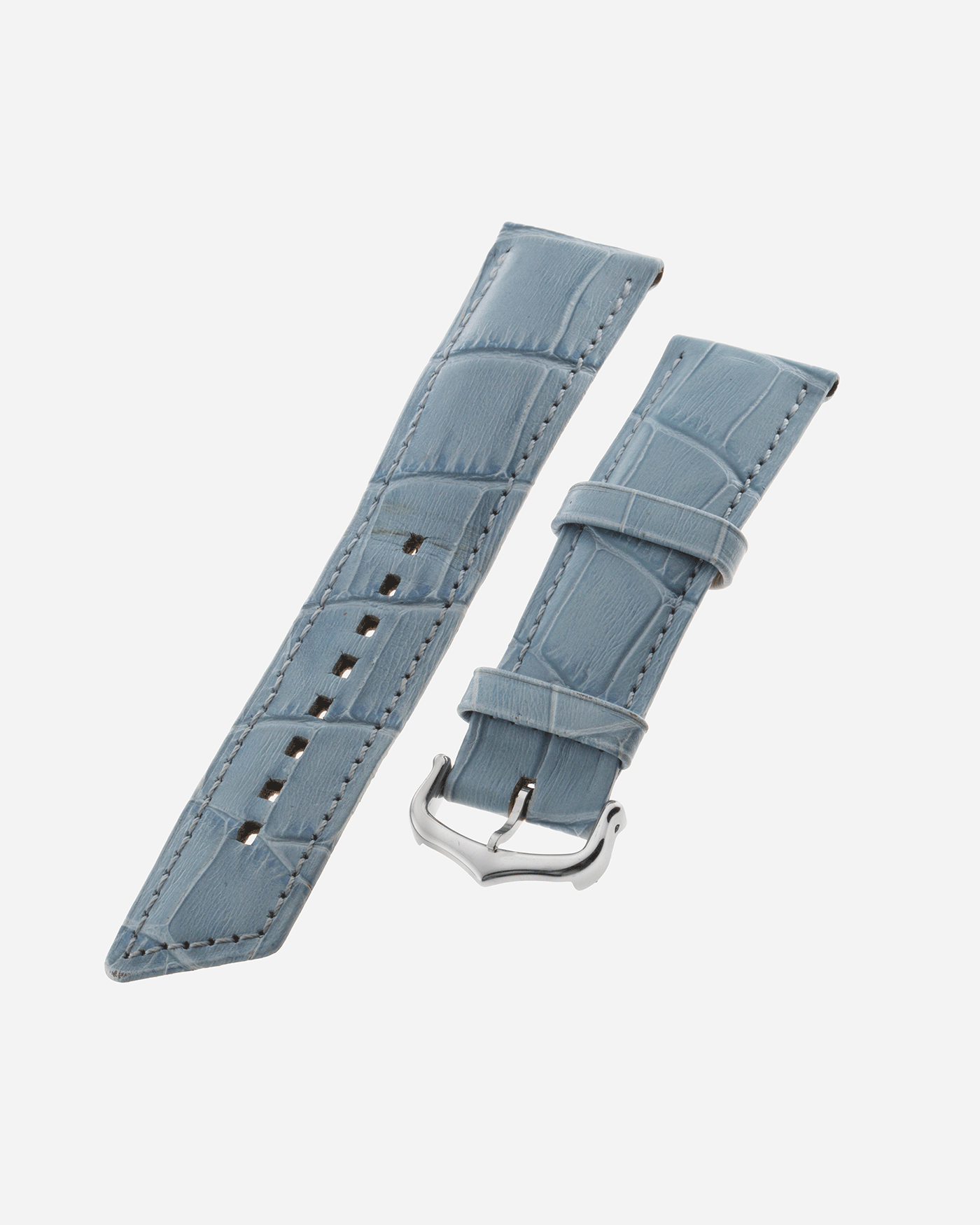 Brand: Cartier Year: 2001 Model: Tank Basculante Millenium Reference: 2390 Material: Stainless Steel Movement: Piguet-derived Cartier cal. 050 MC Case Diameter: 26 x 38mm Strap: Navy Blue Molequin Textured Calf Strap with separate Stainless Steel Cartier Tang Buckle