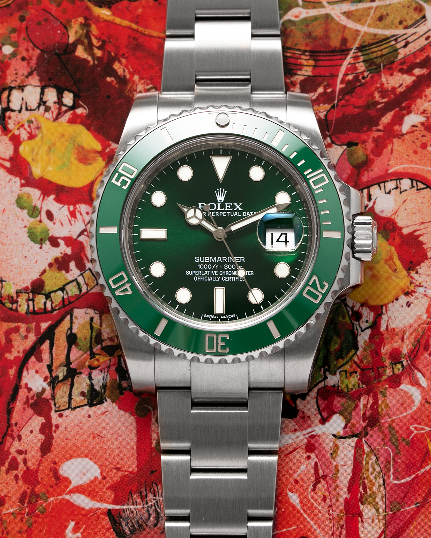 Rolex+Submariner+116610LV+Silver+Oyster+Bracelet+with+Green+Bezel