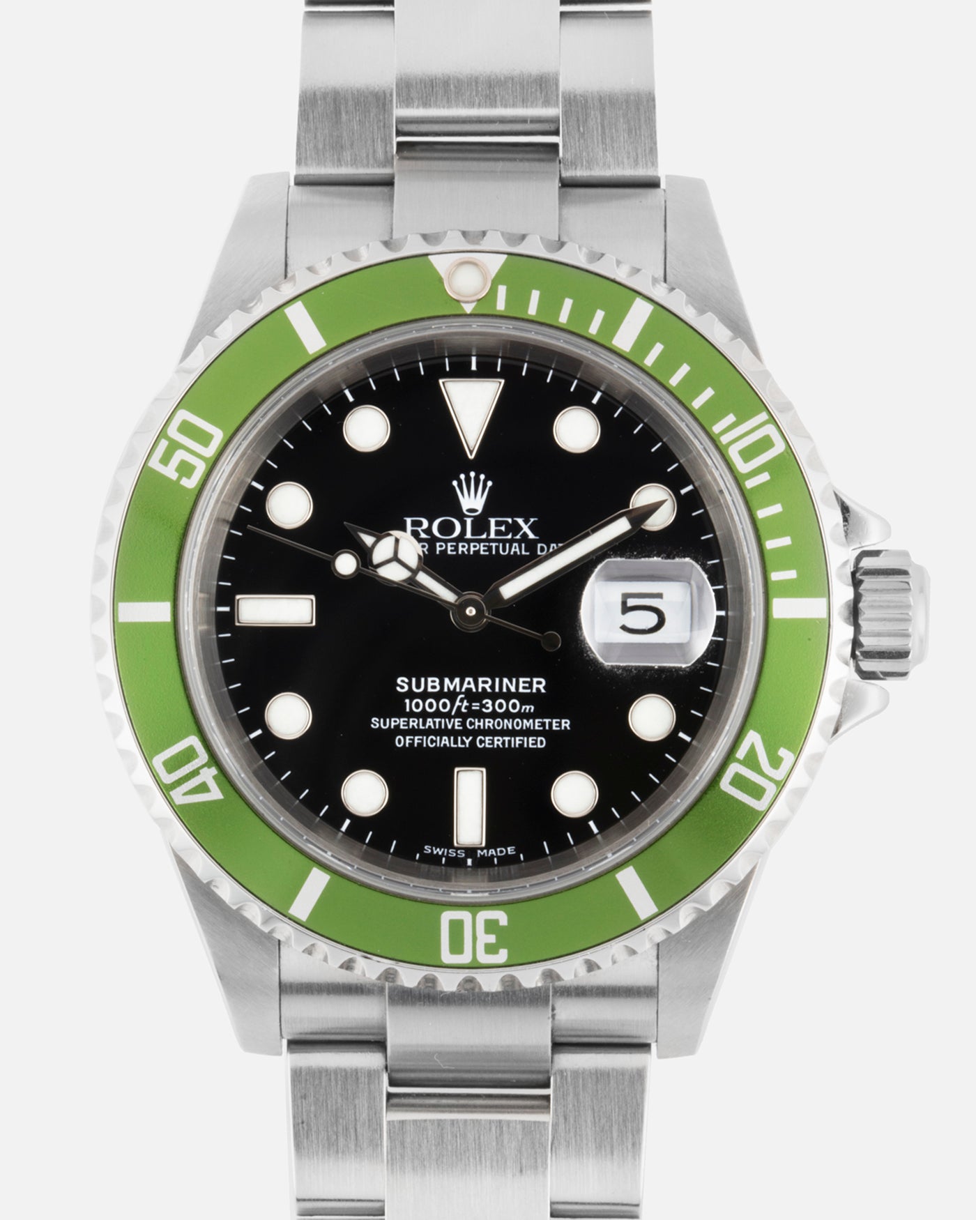 Rolex Submariner 'Kermit' Black Dial Green Bezel R16610V - Filigree Jewelers